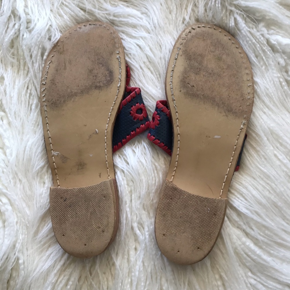 JACK ROGERS “Navajo” red and navy flat sandals 7 - Picture 7 of 7